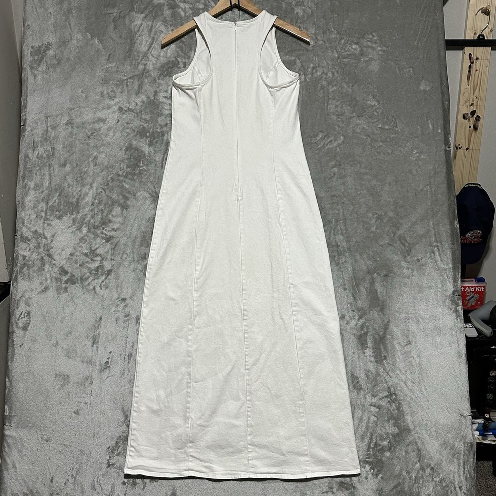 Vintage Laundry by Shelli Segal White Denim Maxi Dress Womens 6 Coastal Cowgirl - Picture 10 of 15